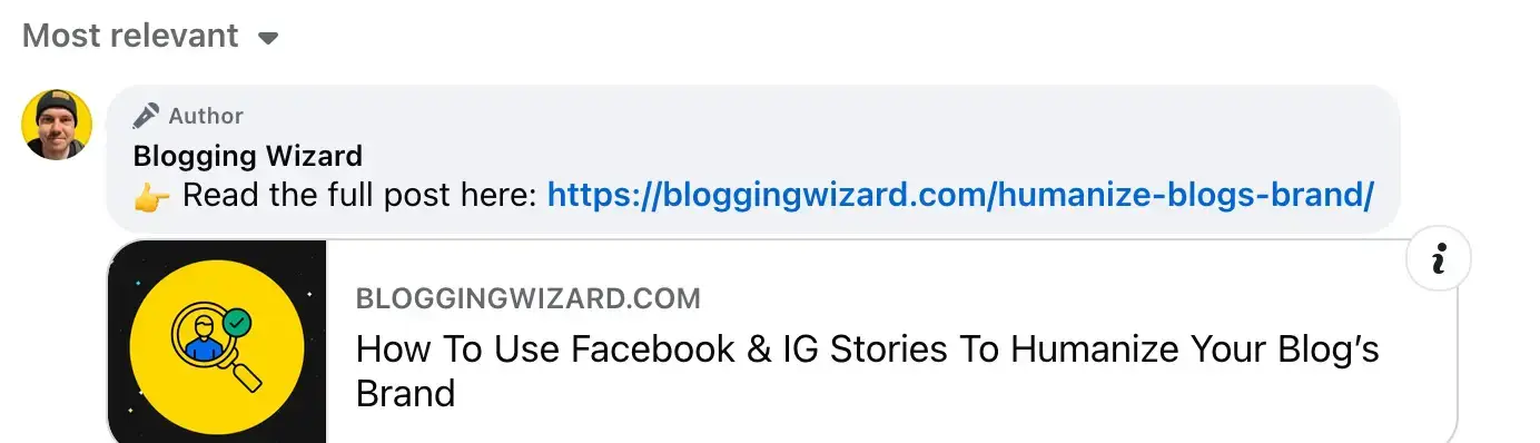 02 post a link as the first comment