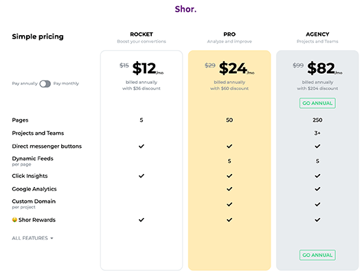 11 Shorby pricing