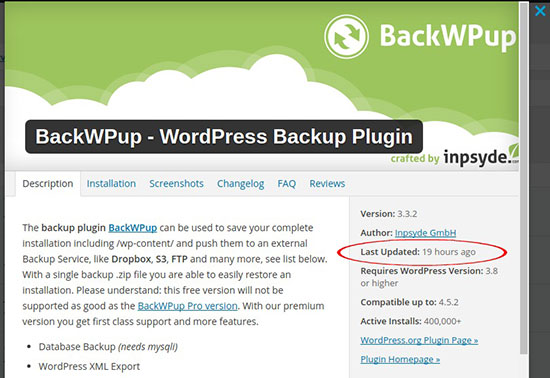 BackWPup WordPress Backup Plugin