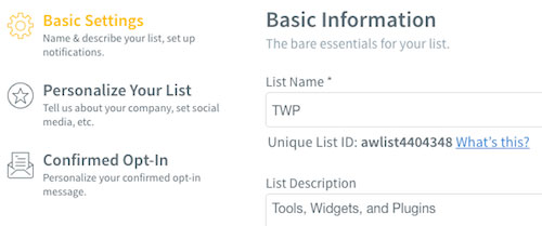 aweber-list-options