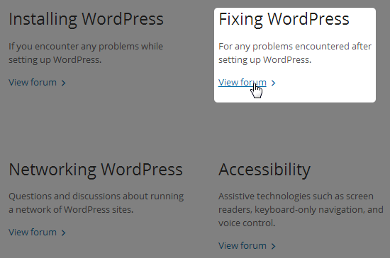 fixing wordpress