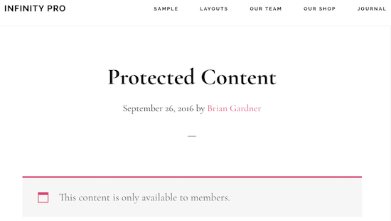 Infinity Pro Protected Content