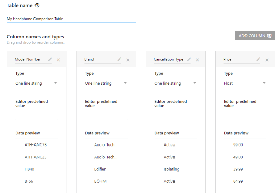 Import Columns