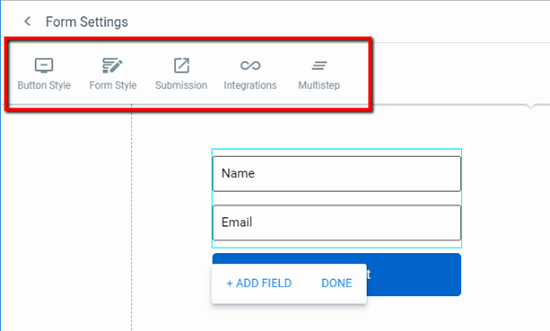 Form Settings