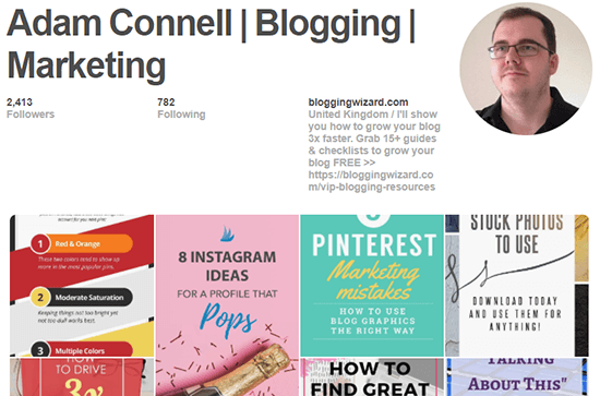 Adam Connell Blogging Pinterest