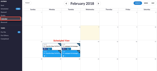 Calendar Scheduled