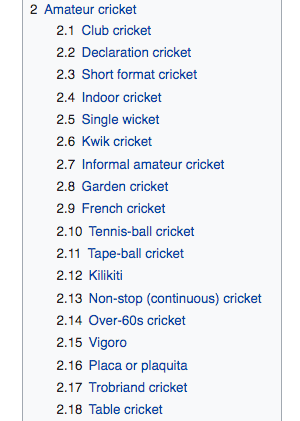 6e Wiki Cricket
