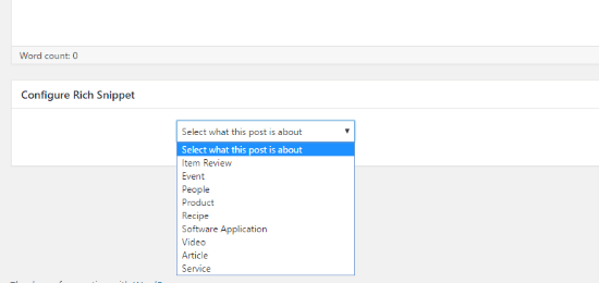 Configure Rich Snippet