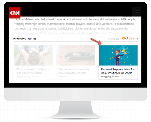 outbrain example - bloggers how to promote your blog on instagram video