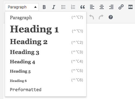 WordPress Headings