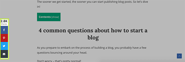 Blogging Wizard Floating Share Bar