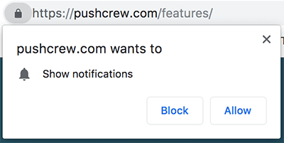 Show notifications block or allow