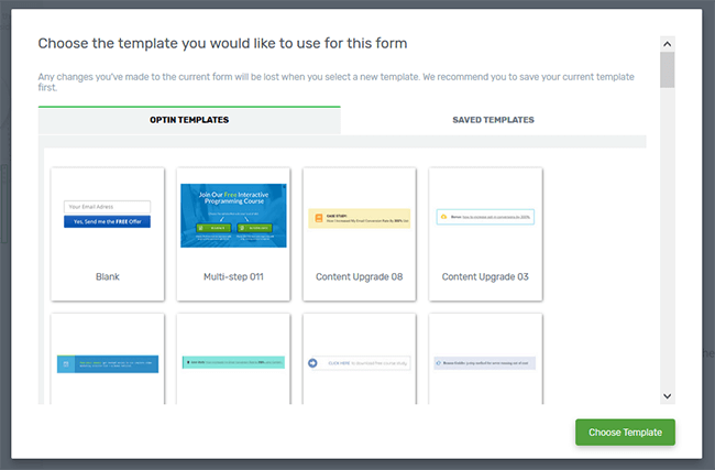 thrive leads form templates