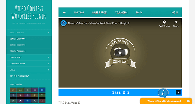 video contest plugin
