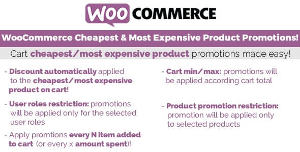 woocommerce cheapest expensive