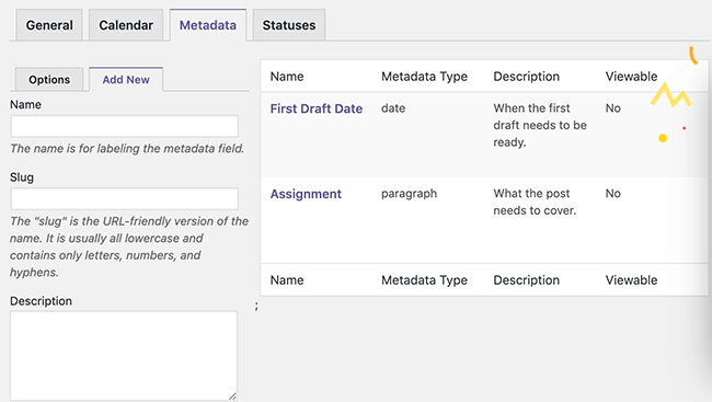 2 Default metadata types