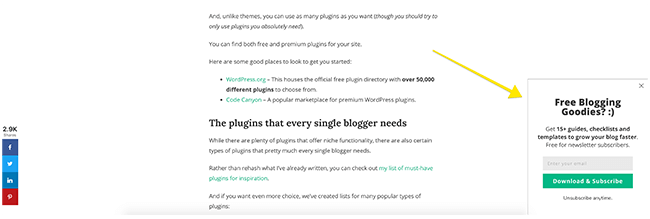 Blogging Wizard free blogging goodies slide in