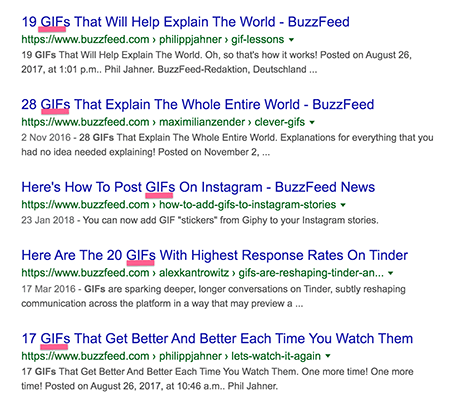19 Buzzfeed usa GIFs em seu conteúdo