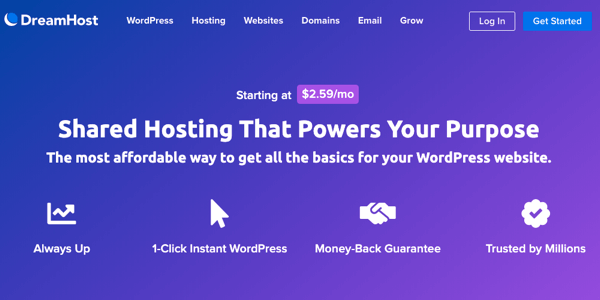dreamhost shared hosting