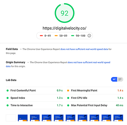 05 Google pagespeed score