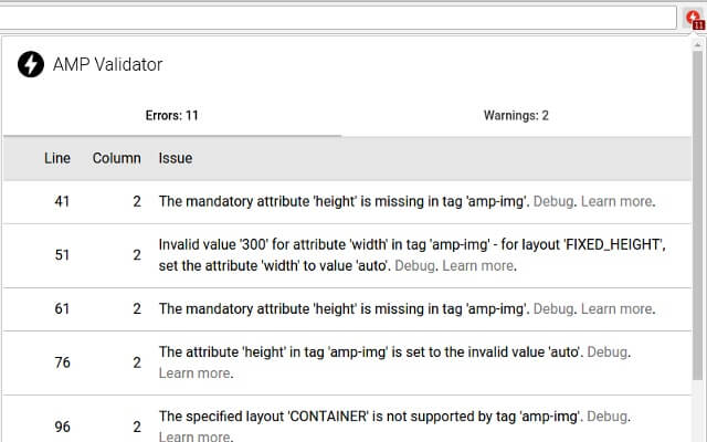 10 AMP Validator