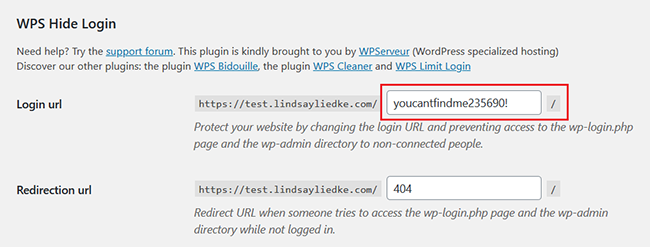 hide wordpress login page example
