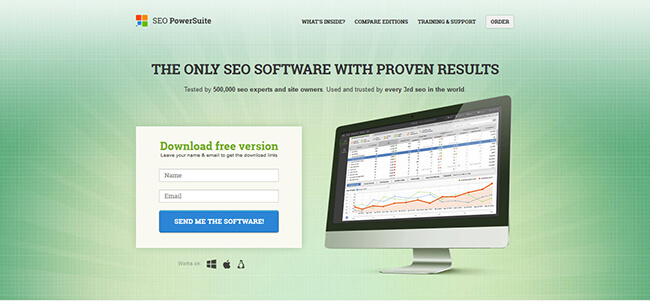 01 SEO PowerSuite Homepage