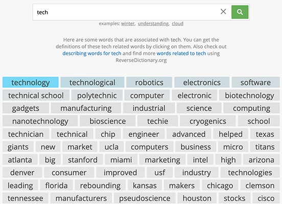 Related Words Example - Tech