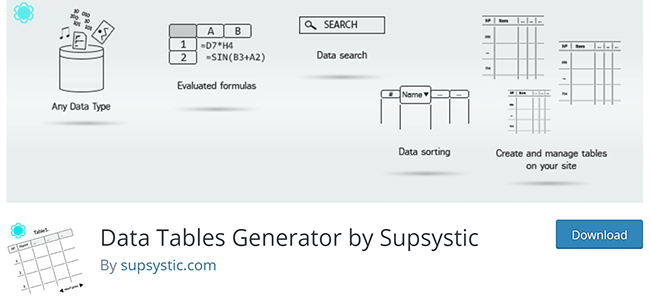 Data Tables Generator