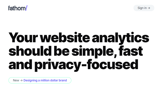Fathom Analytics Homepage