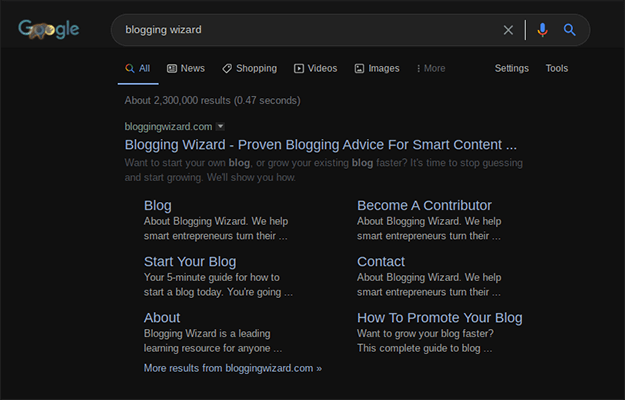 blogging wizard google snippet