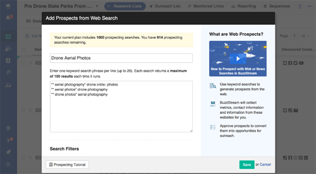 buzzstream dashboard