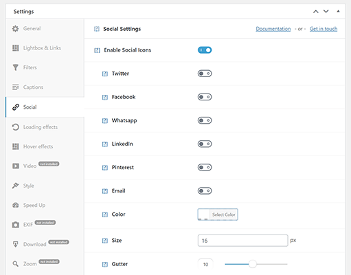 additional modula settings