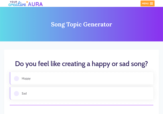 song topic generator quiz