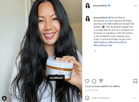 Jenny Cho Hair how sponsorships work