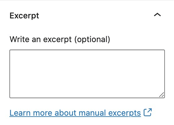 10 Manually enter in an excerpt