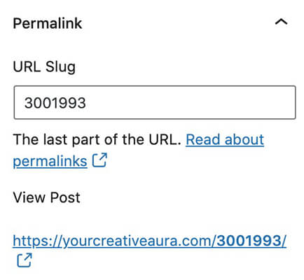 40 Default numerical URL