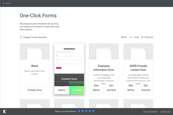 kali forms use template