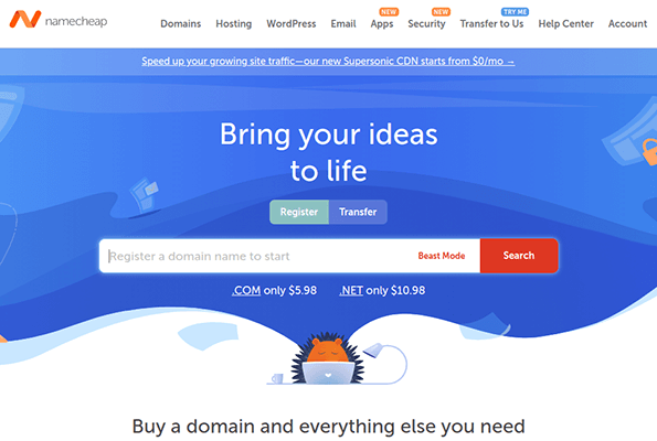 namecheap homepage