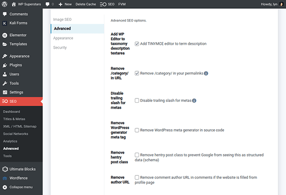 wordpress seopress category setting