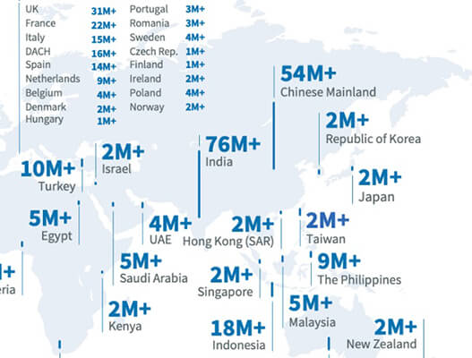Over 56 million LinkedIn users are based in China