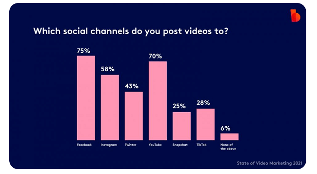 70% of marketers publish their videos to YouTube
