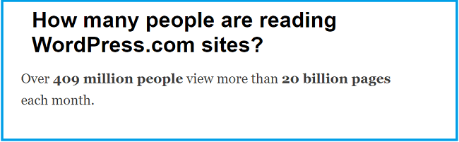 409 million people view WordPress.com blog pages every month