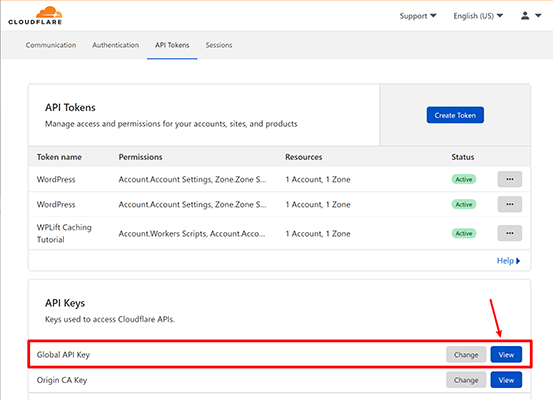 Cloudflare 07 - View your Global API Key