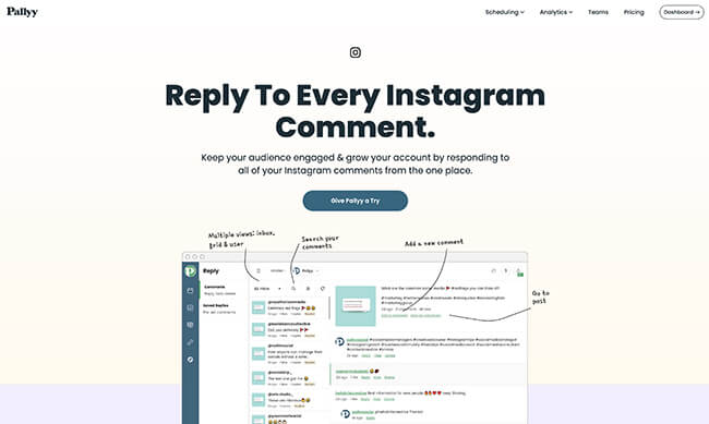 Pallyy - Instagram Comments New Homepage