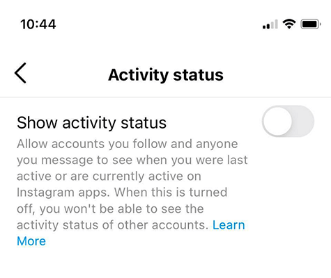 Turn off your activity status