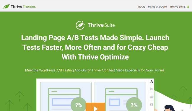 Thrive Suite - Thrive Architect Homepage