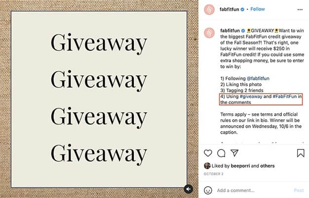fabfitfun instagram giveaway