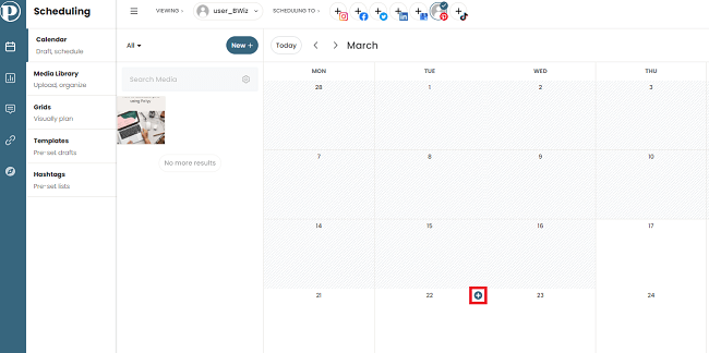 Select a date from the calendar view