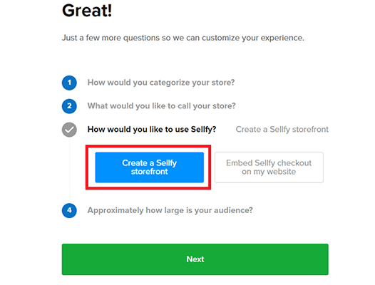 Sellfy - Create a Sellfy storefront